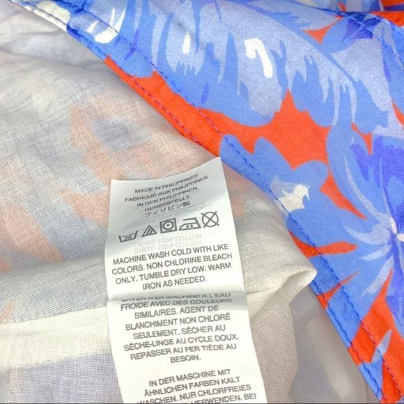 J. Crew Women's Sz. 2 Orange Blue Floral 100% Cotton Mini Skirt Yoke Waist Boho - Picture 11 of 11